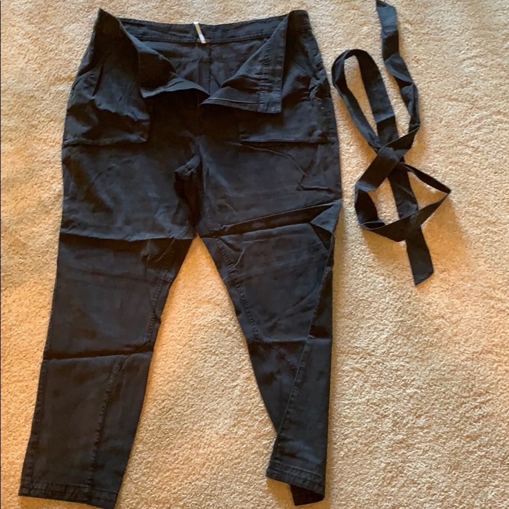 Free people harem pants with belt to toe in bow